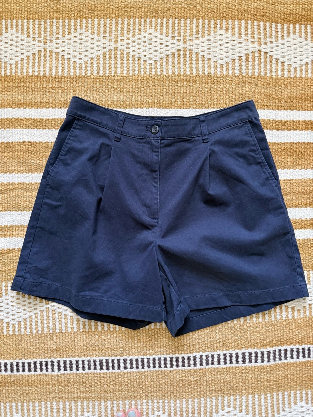 J.Crew Capeside Pleated Navy Blue Chino 5” Shorts 8